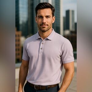Calvin Klein Purple Polo Shirt Classic Style